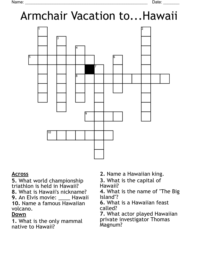 Luau Crossword WordMint