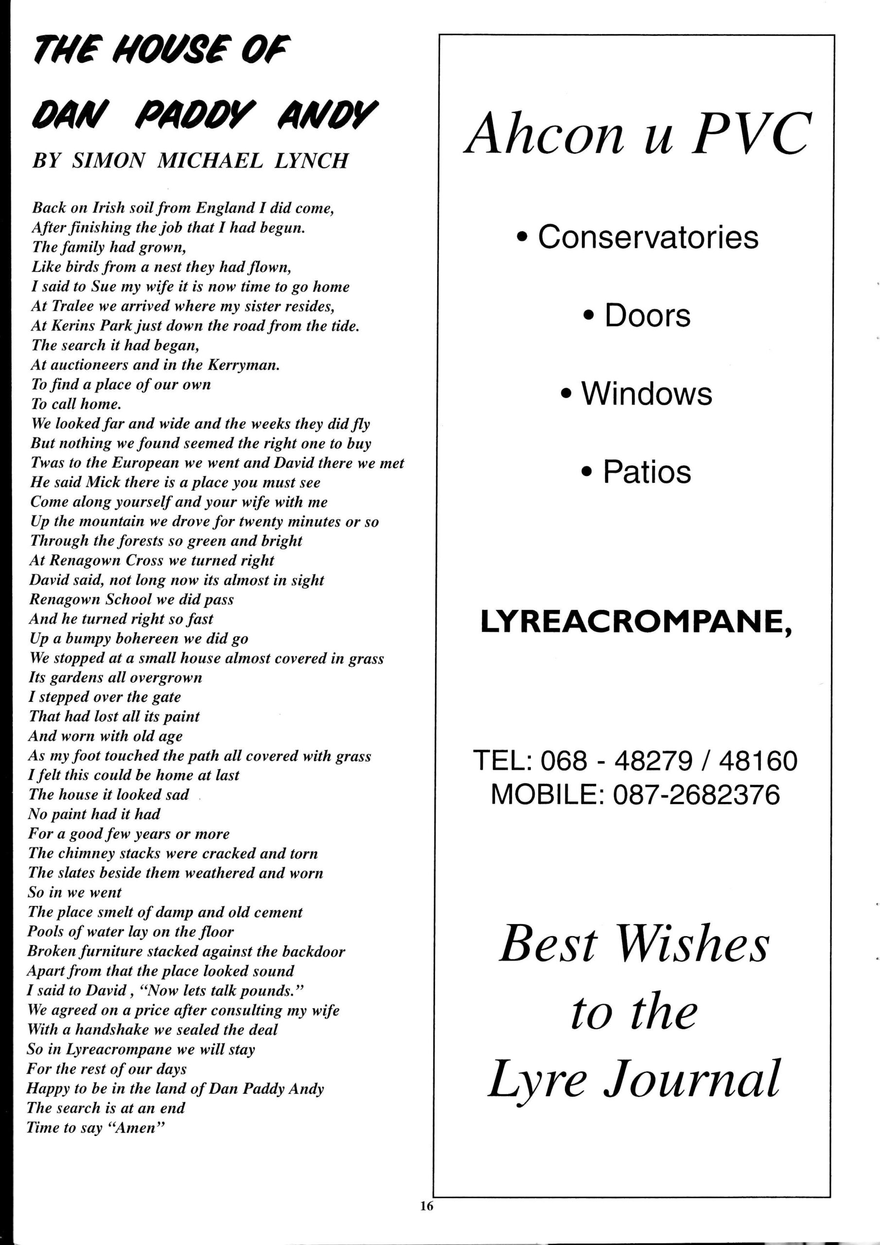 Lyreacrompane District Journal Issue 6 By Lyreacrompane And District Journal Issuu