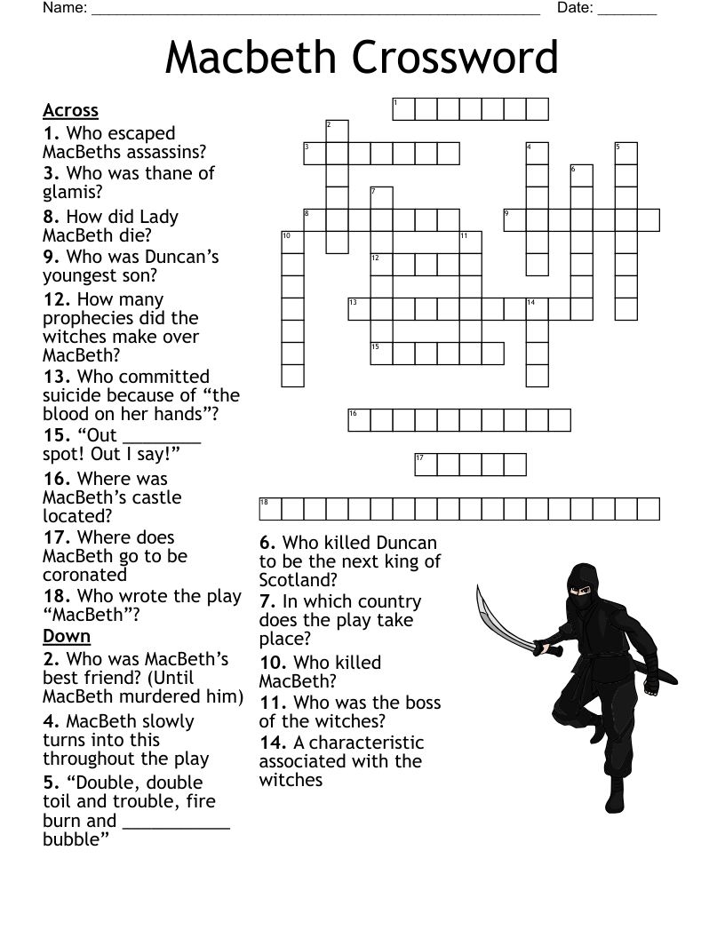 Macbeth Crossword WordMint Macbeth Crossword WordMint
