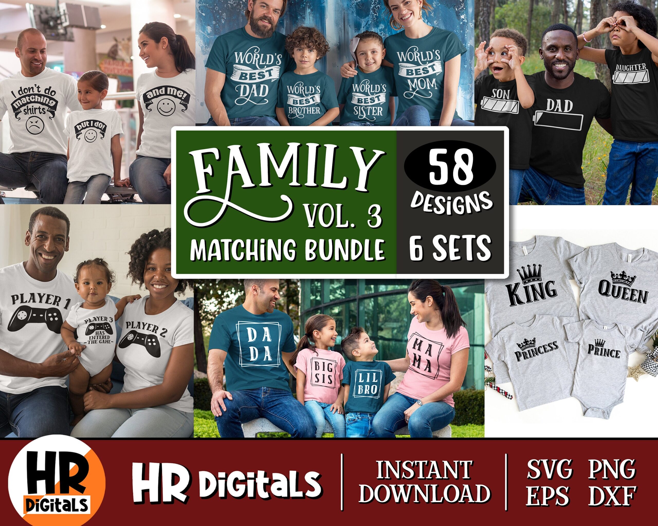 Matching Family SVG Bundle Funny Outfit Designs 58 Designs digital Download Etsy