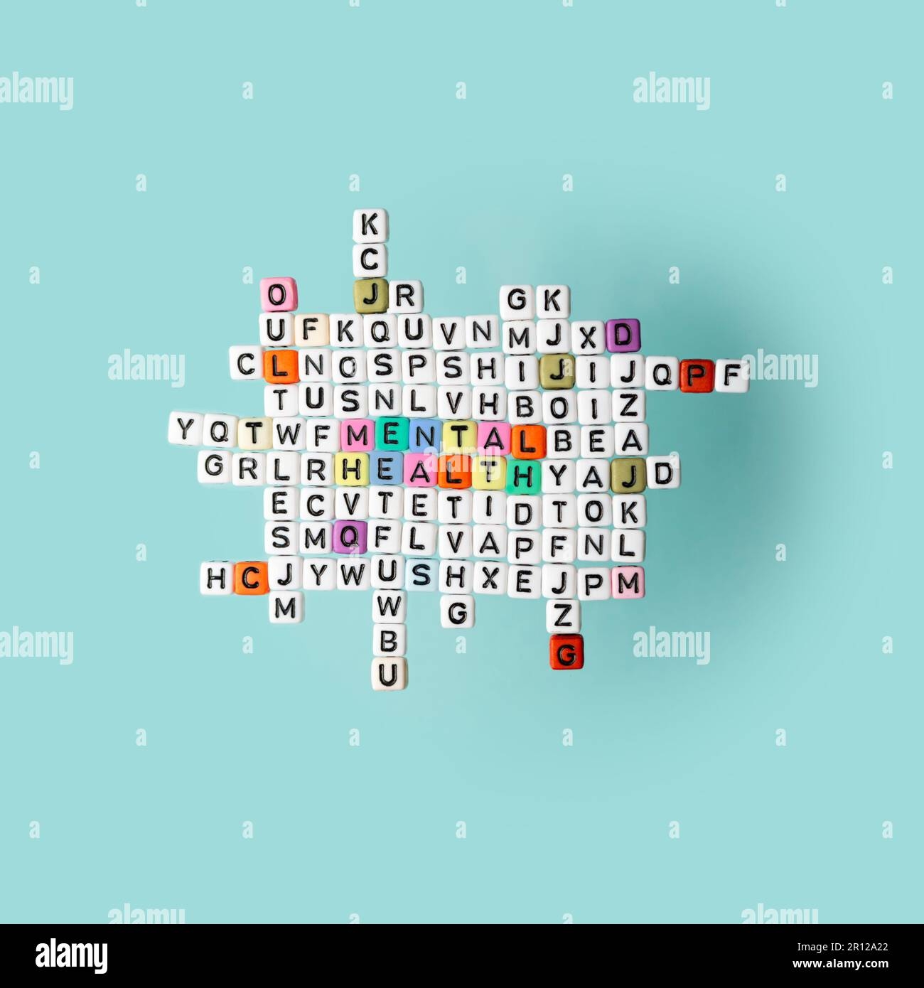 Mental Health Concept Creative Crossword Puzzle Stock Photo Alamy