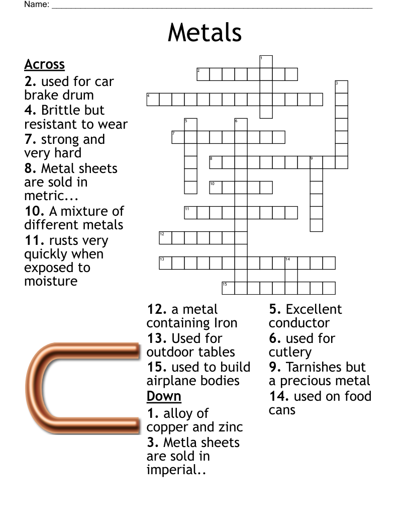 Metal Working Crossword WordMint