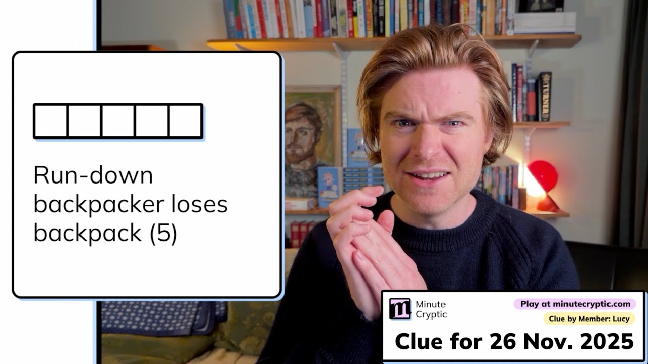 Minute Cryptic Clue 519 Run down Backpacker Loses Backpack 5 YouTube
