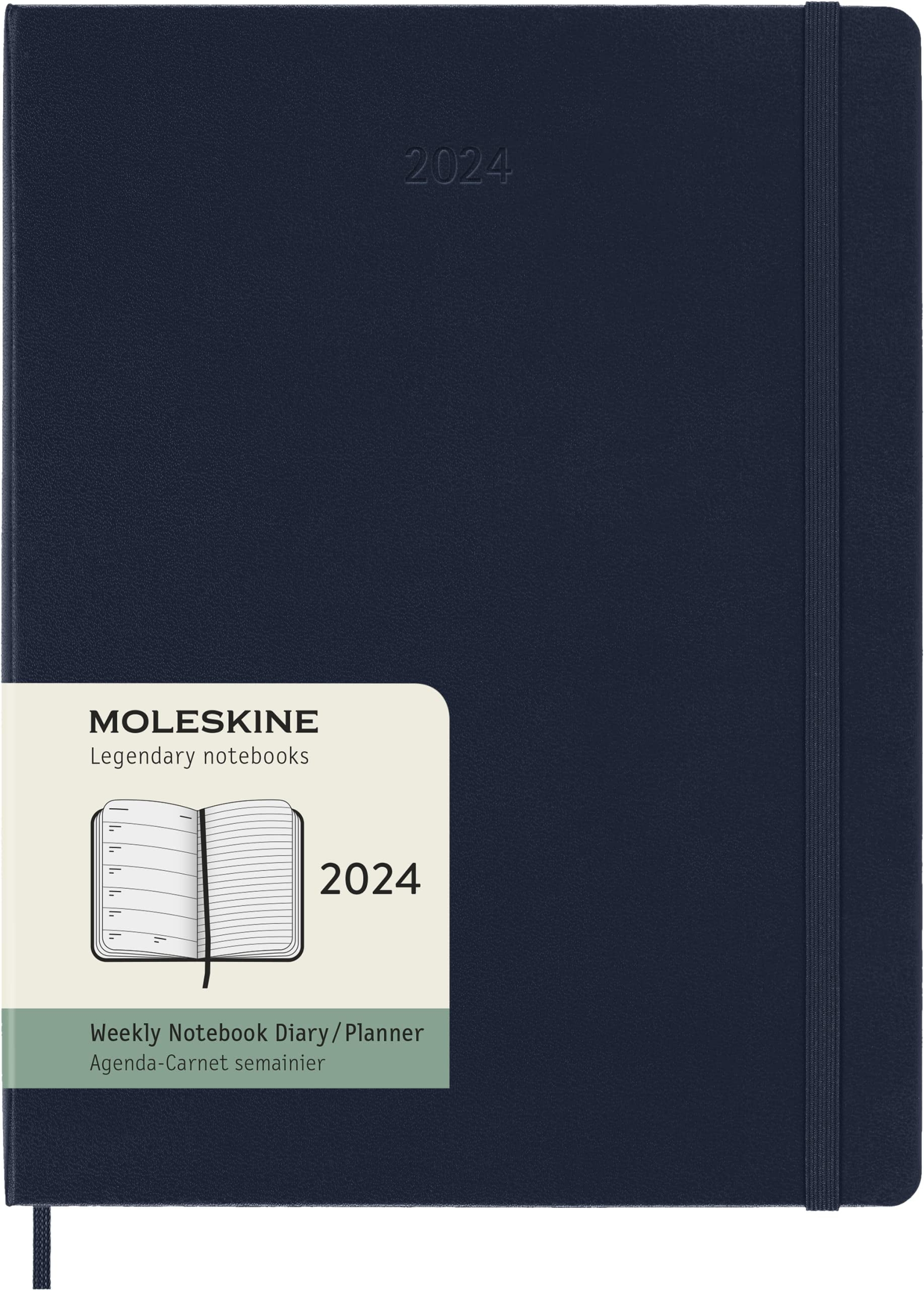 Moleskine 2024 Weekly Planner 12M Extra Large Sapphire Blue Hard Cover 7 5 X 10 XL Walmart Business Supplies
