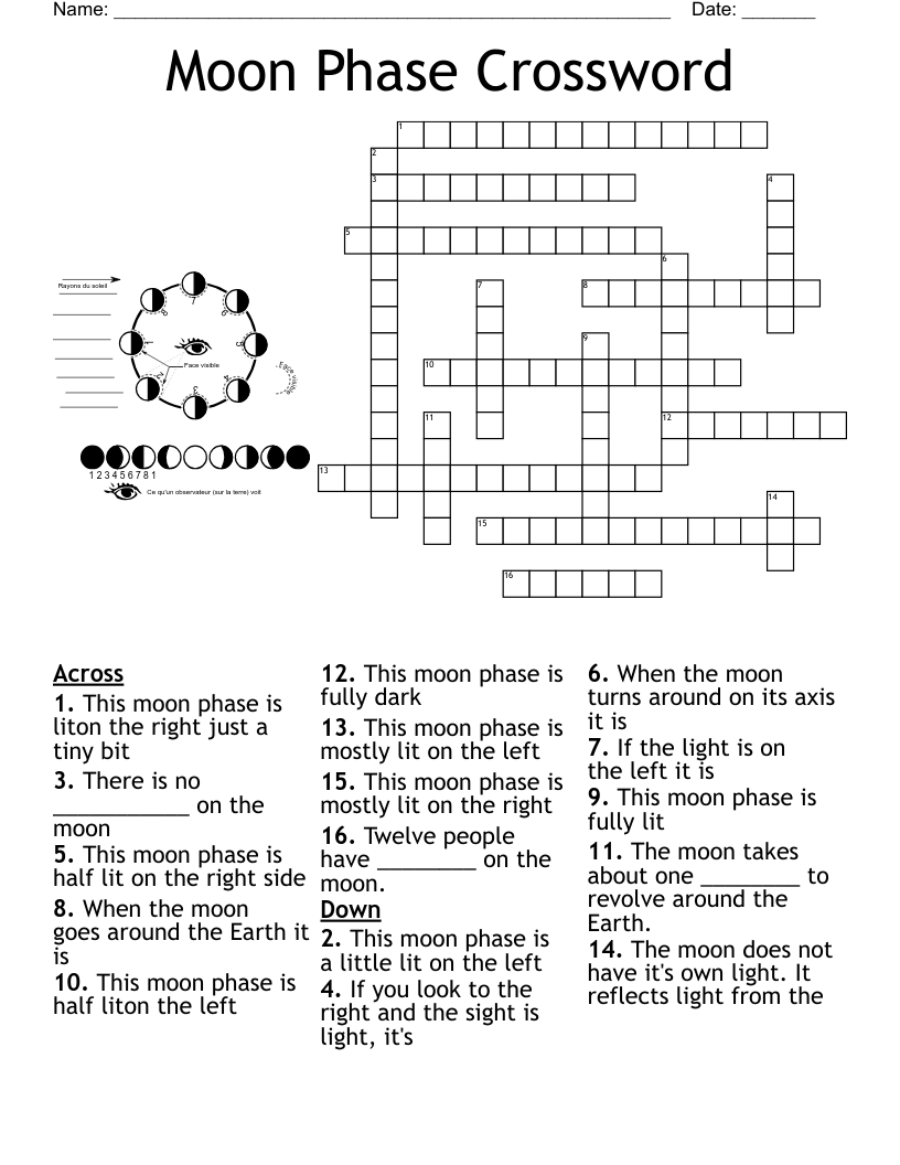 Moon Phase Crossword WordMint