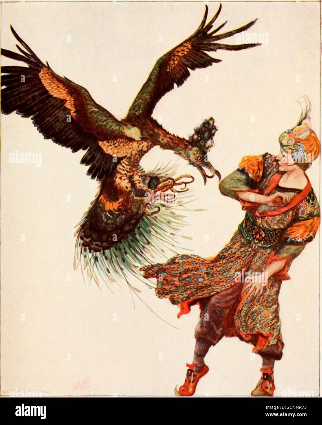 More Tales From The Arabian Nights Examining It Lo A Bird Pounced Upon It And seizing It In Its Beak Tore It From His Hand And Flew Awayand Then Alighted At