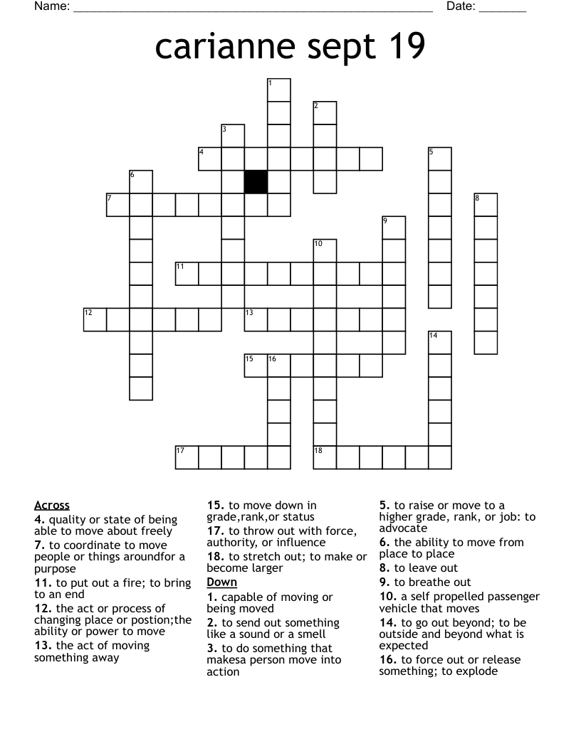 Move Crossword WordMint