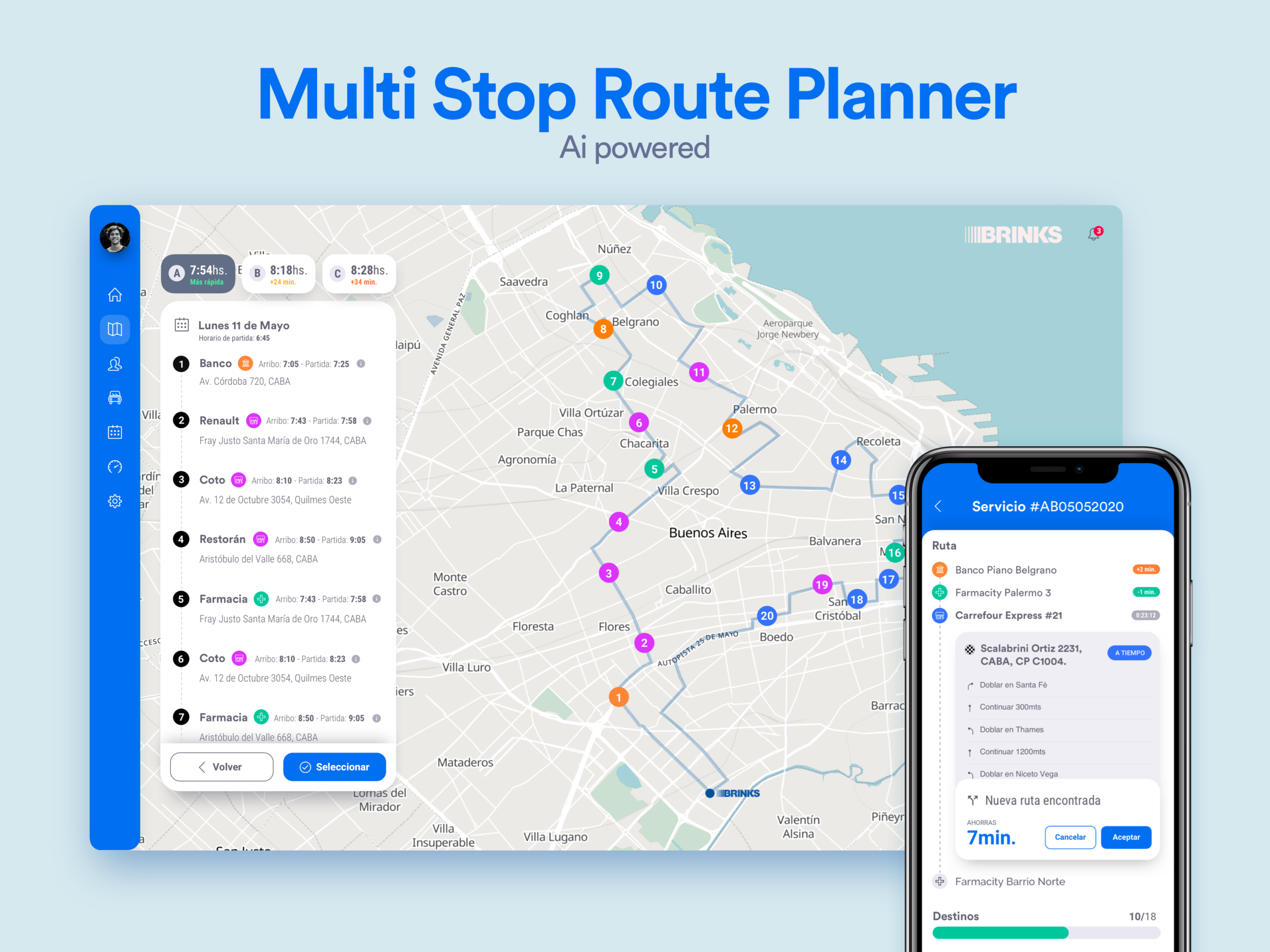 Multi Stop Route Planner By Emiliano Su rez On Dribbble