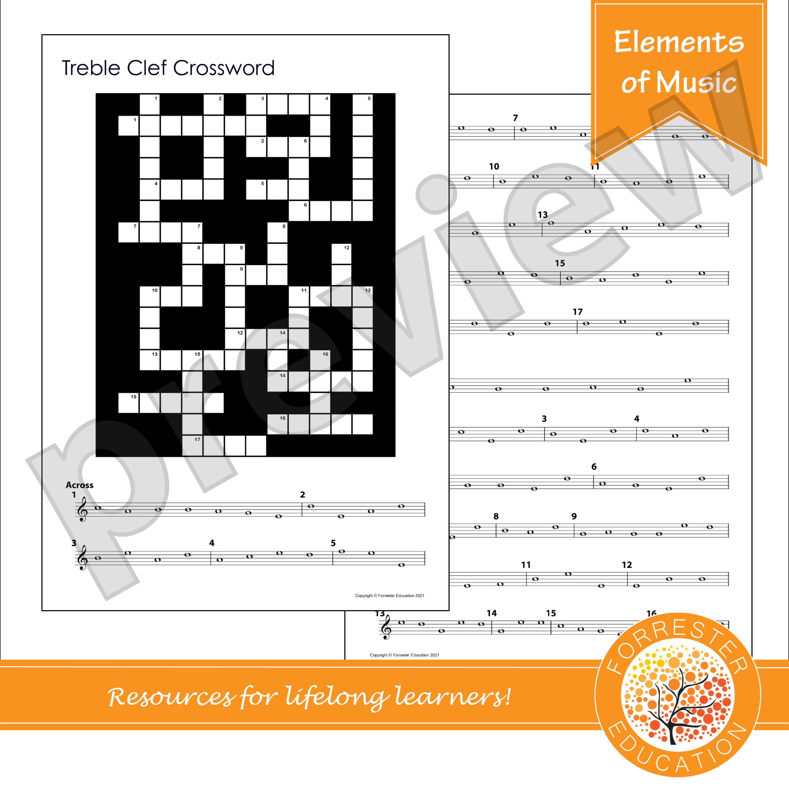 Music Notation Crosswords Teaching Resources Music Notation Crosswords Teaching Resources