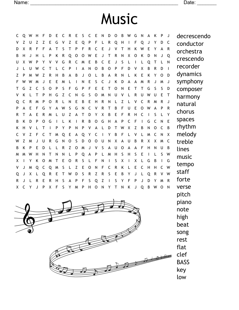 Music Symbols Crossword WordMint Music Symbols Crossword WordMint