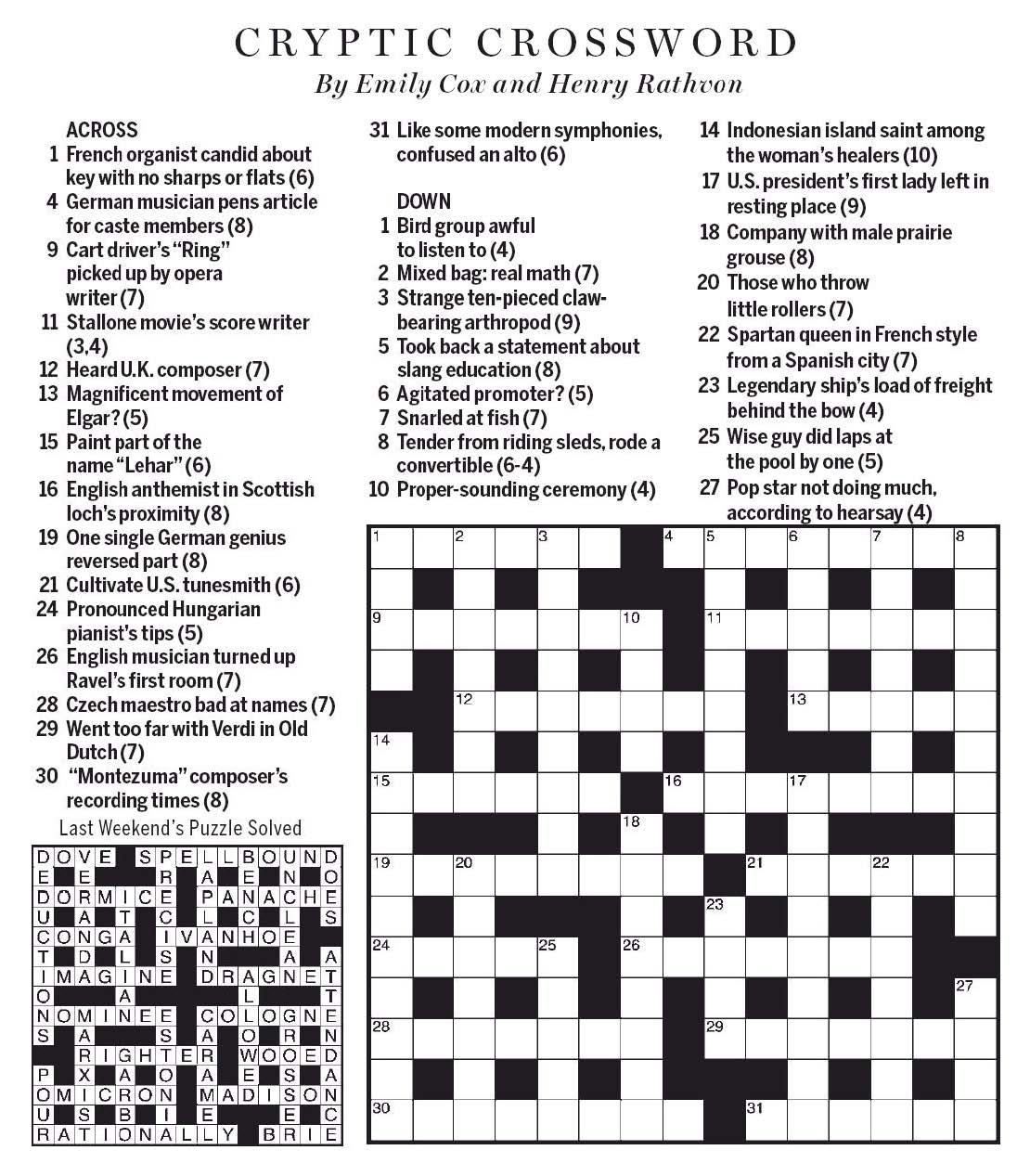 National Post Cryptic Crossword Forum Saturday August 17 2019 Cox Rathvon Preliminary Post 
