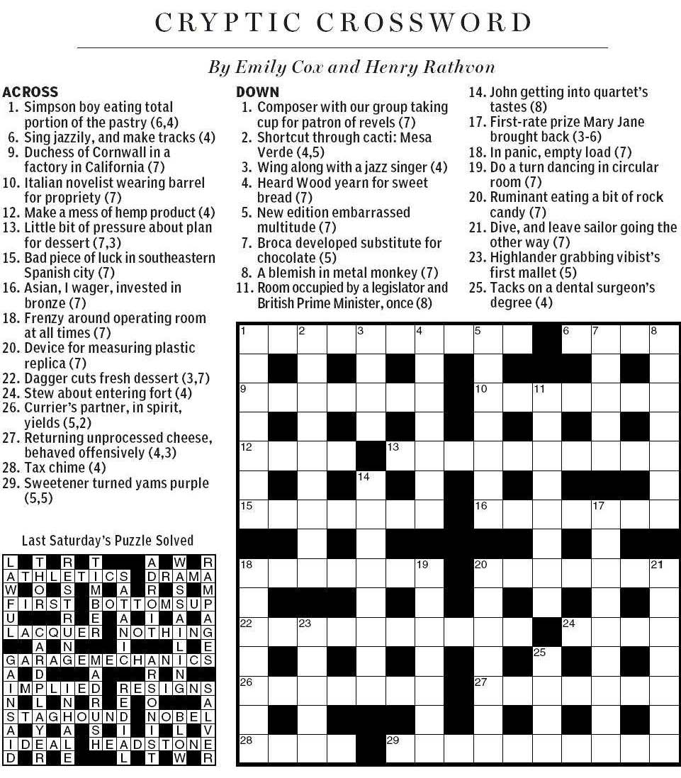 National Post Cryptic Crossword Forum Saturday November 26 2011 Indulge Your Sweet Tooth