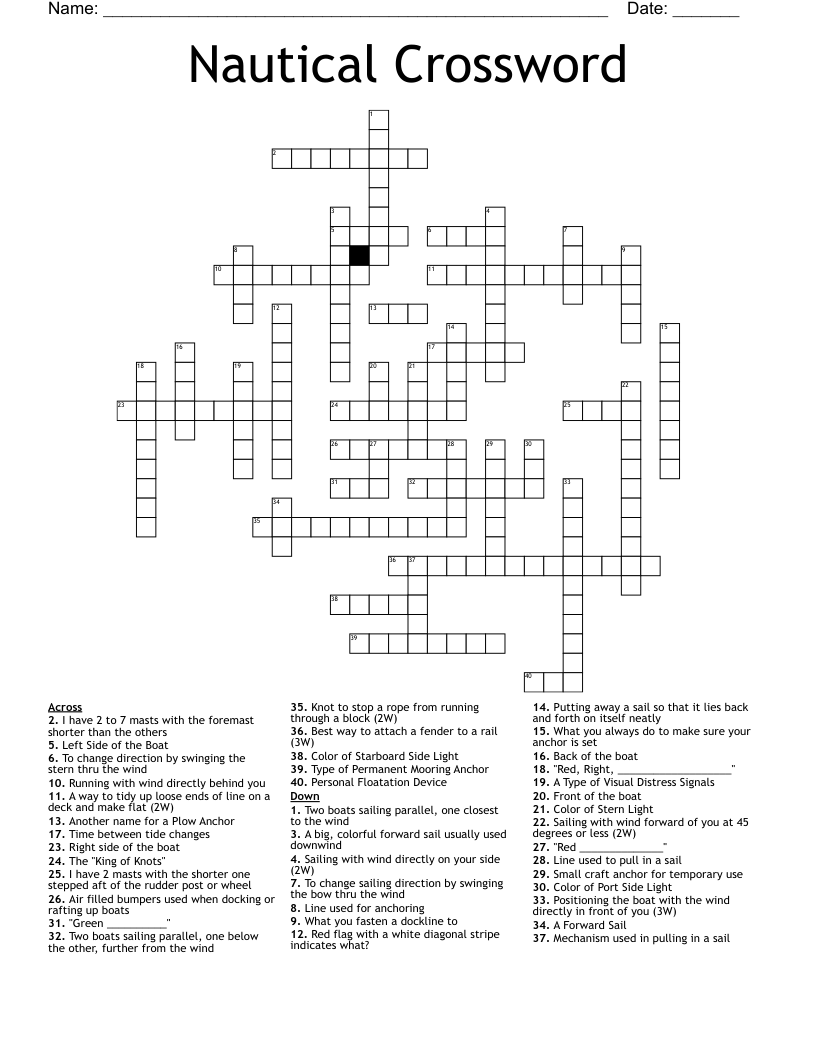 Nautical Crossword WordMint