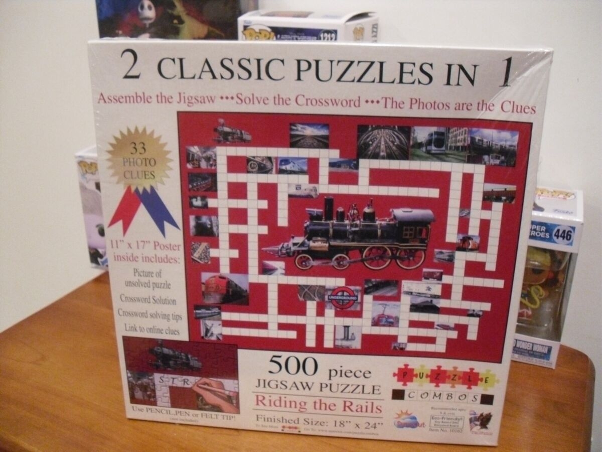 NEW Sunsout 2 In 1 Jigsaw Crossword Puzzle 500 Pieces Riding The Rails USA EBay NEW Sunsout 2 In 1 Jigsaw Crossword Puzzle 500 Pieces Riding The Rails USA EBay