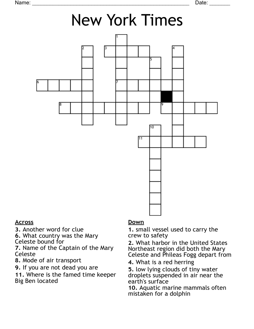 New York Times Crossword WordMint New York Times Crossword WordMint