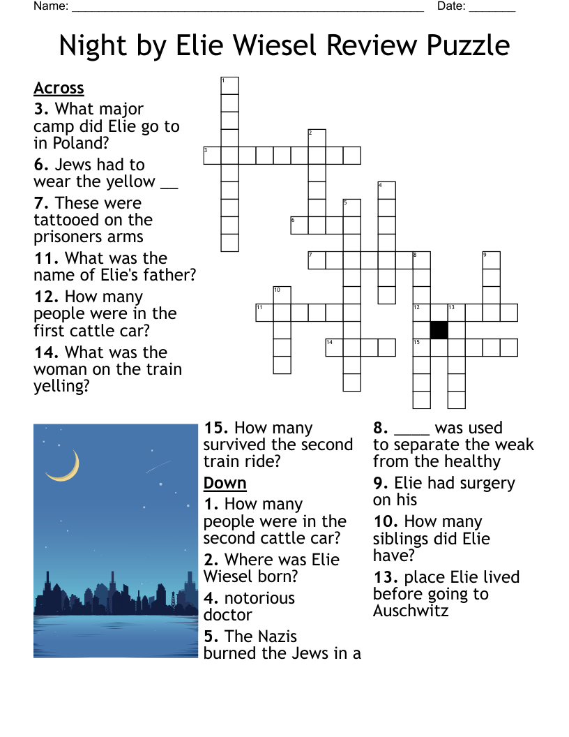 Night Chapters 1 4 Crossword WordMint