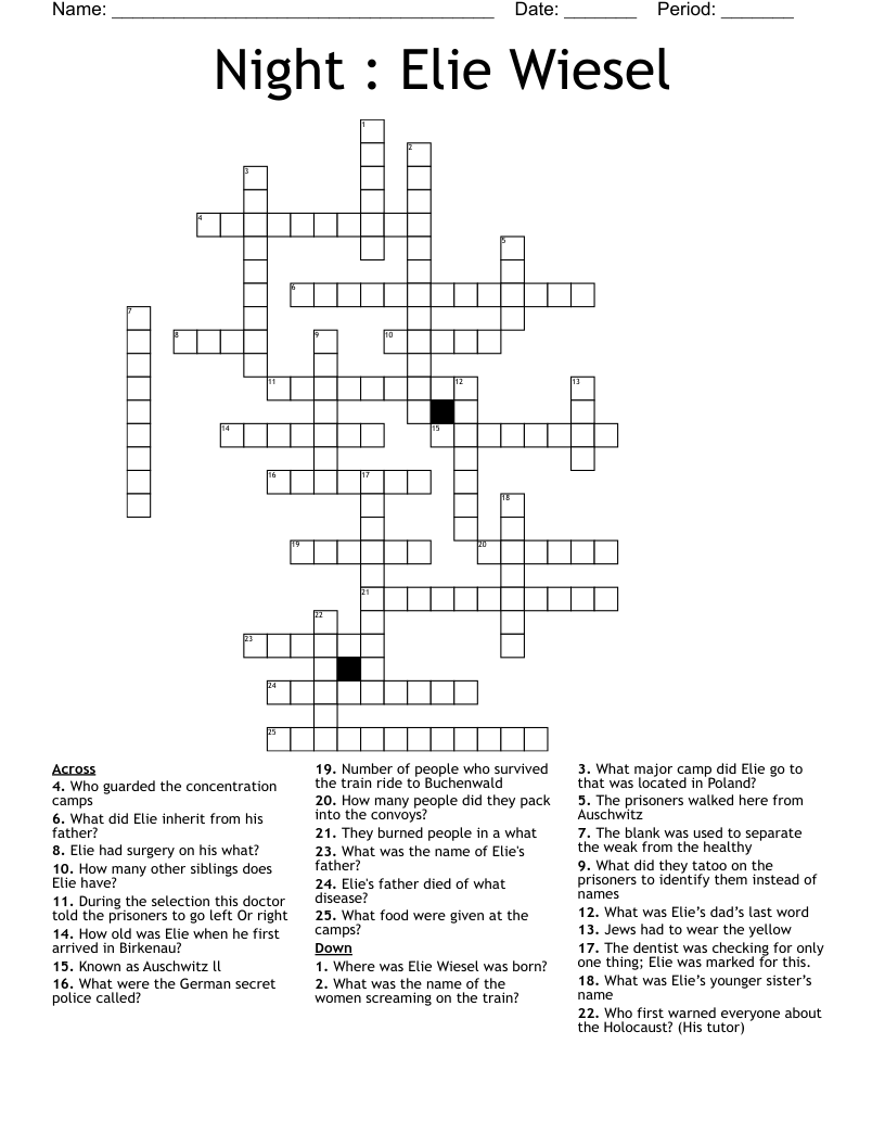 Night Crossword Puzzle WordMint
