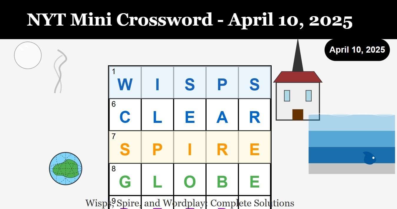 NYT Mini Crossword April 10 2025 Solutions Wisps Spire And Wordplay H2S Media NYT Mini Crossword April 10 2025 Solutions Wisps Spire And Wordplay H2S Media