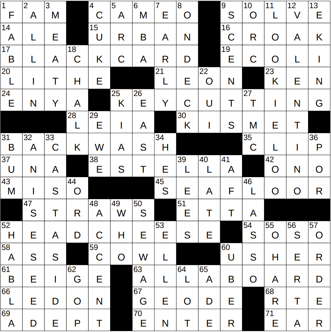 NYXCrossword Page 105 Of 6178 Answers To The New York Times Crossword