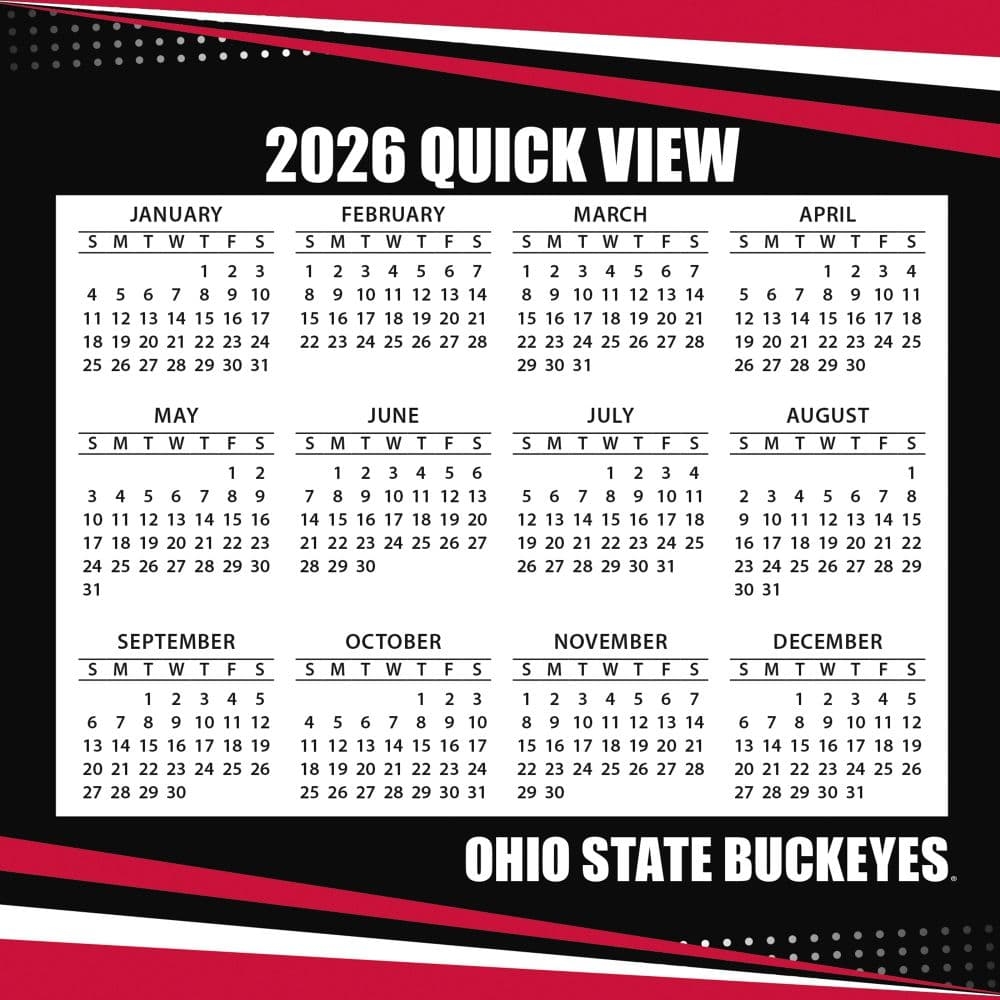 Ohio State Buckeyes 2026 Desk Calendar Calendars