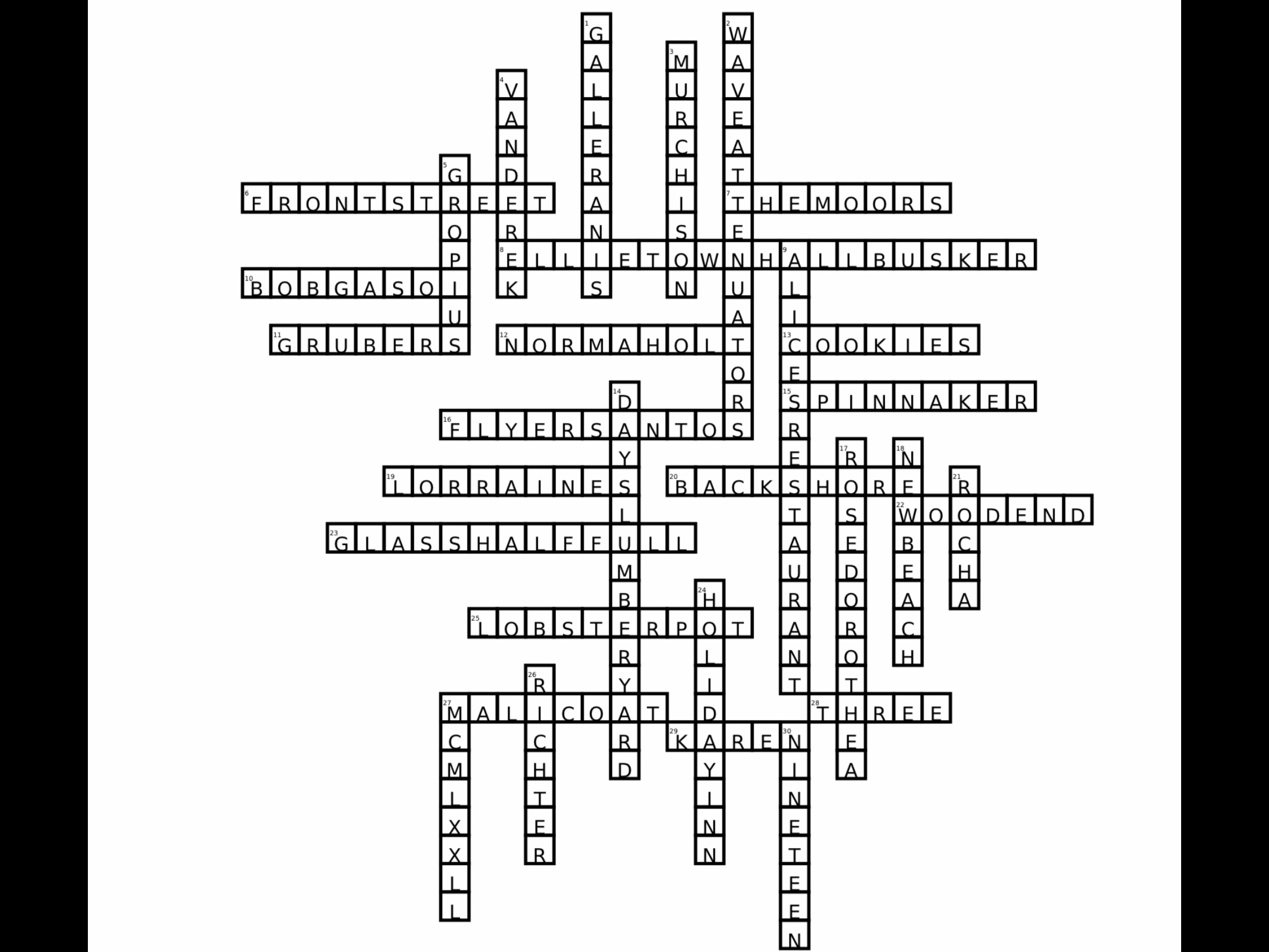 Olde Townie Crossword The Provincetown Independent