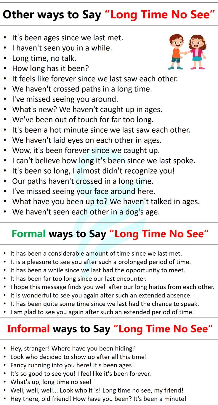 Other Ways To Say Long Time No See In English Englishilm