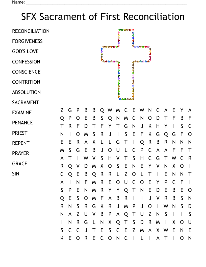 Penance And Reconciliation Crossword WordMint