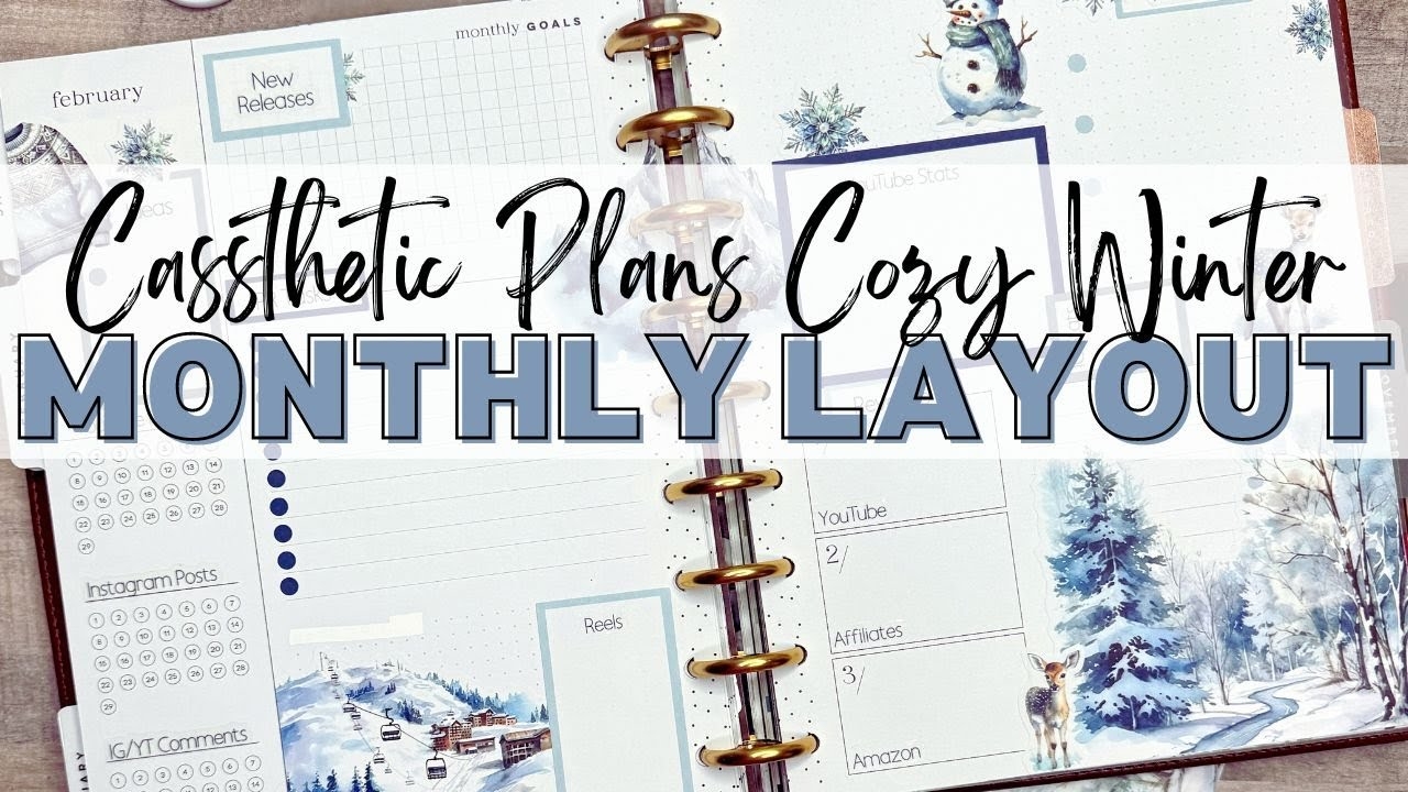 PLAN WITH ME CLASSIC HAPPY PLANNER MONTHLY LAYOUT COZY WINTER CASSTHETIC PLANS WINTER SPREAD YouTube