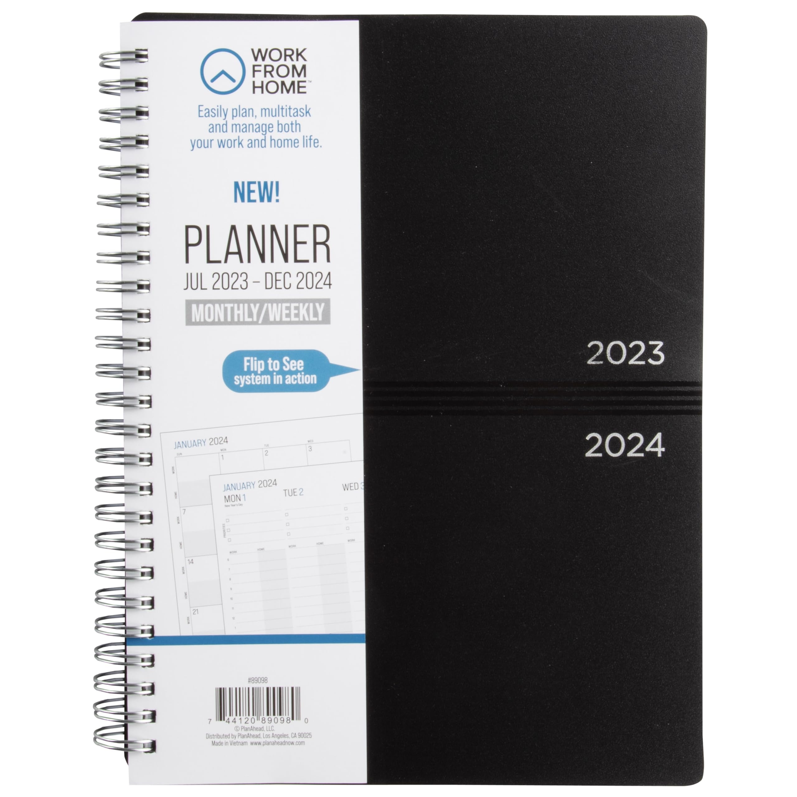 PlanAhead Planner July 2023 December 2024 9 x7 18 Month Weekly Monthly Academic Planner With Tabs Spiral Calendar Agenda To Work From Home No Color Selection Available Chosen Randomly Buy Online