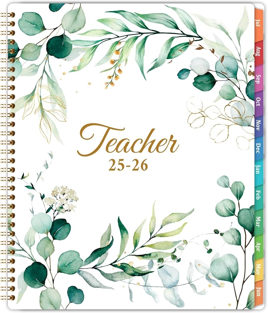Planificateur Enseignant 2025 2026 Teacher Planner 2025 2026 July 2025 June 2026 9 X 11 Twin Wire Binding For Teachers Oil Painting Teacher Lesson Planner