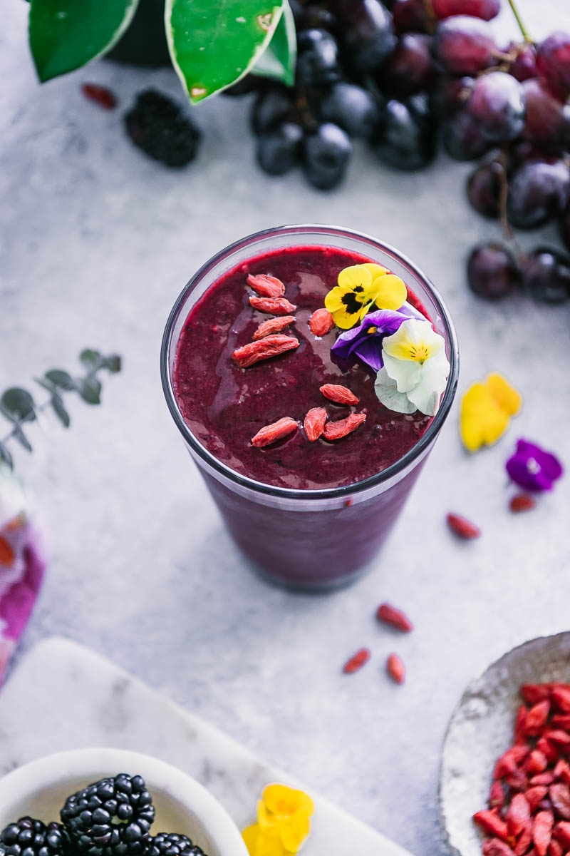 Plant Powered Purple Smoothie Purple Fruit Superfood Smoothie 