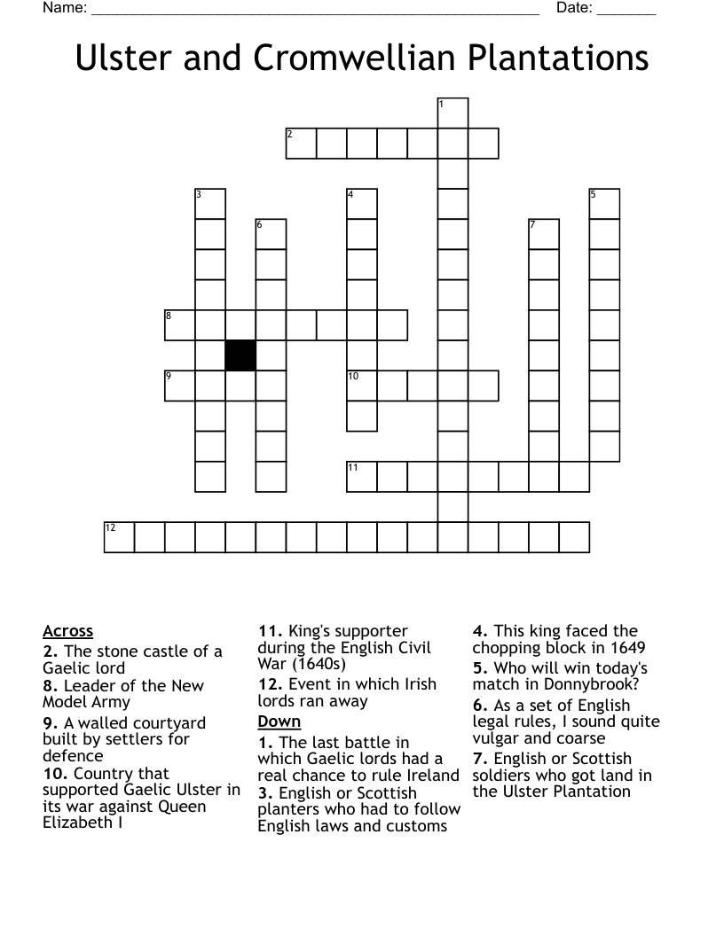 Plantations In Ireland Word Search WordMint