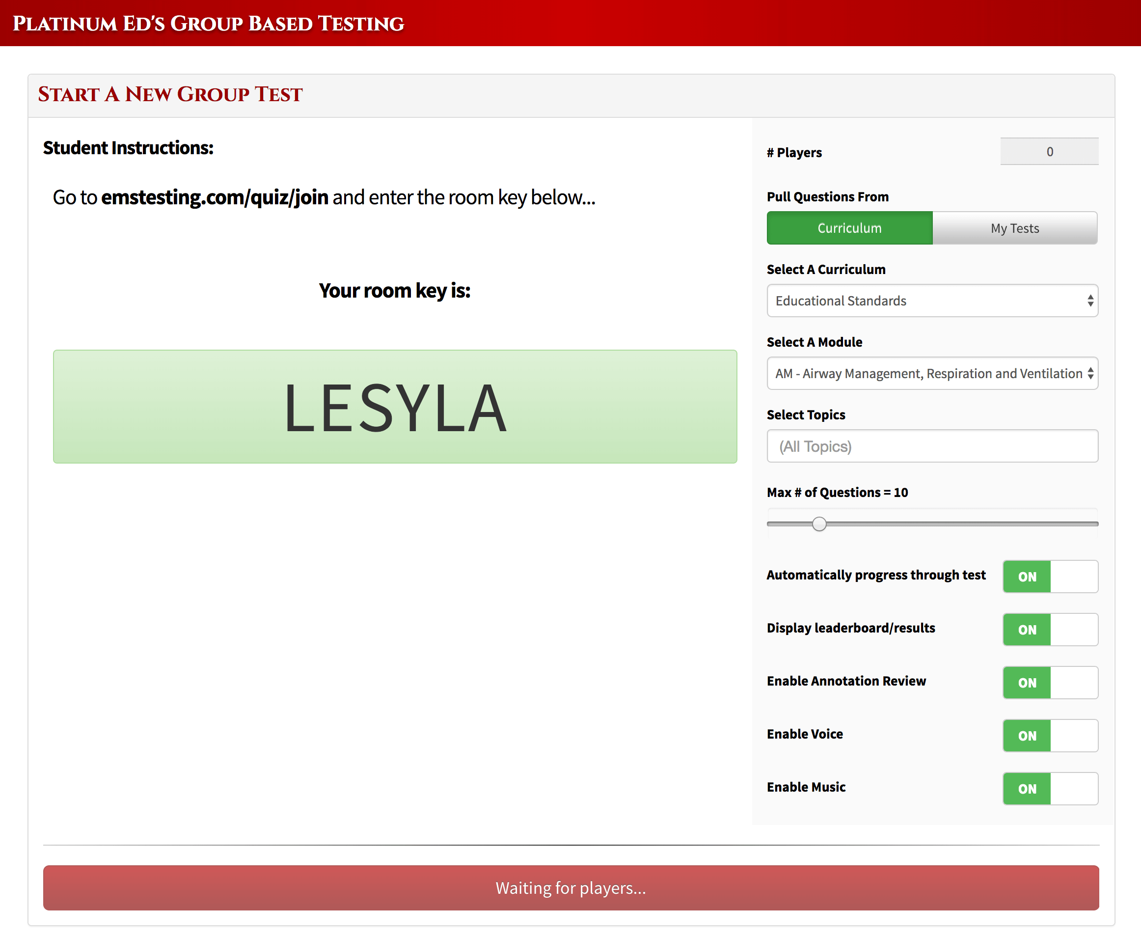 Platinum Education Group EMS Testing Platinum Planner