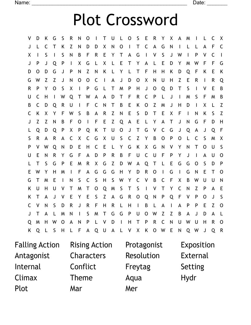 Plot Crossword Word Search WordMint