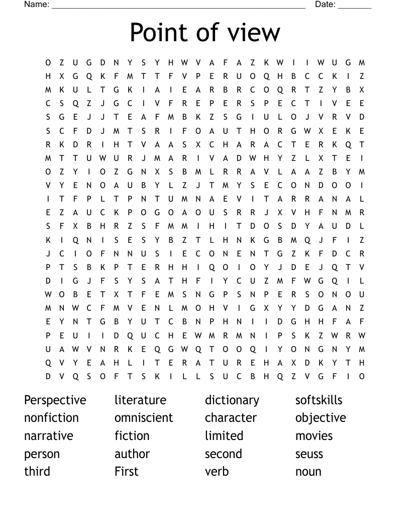Point Of View Word Search WordMint
