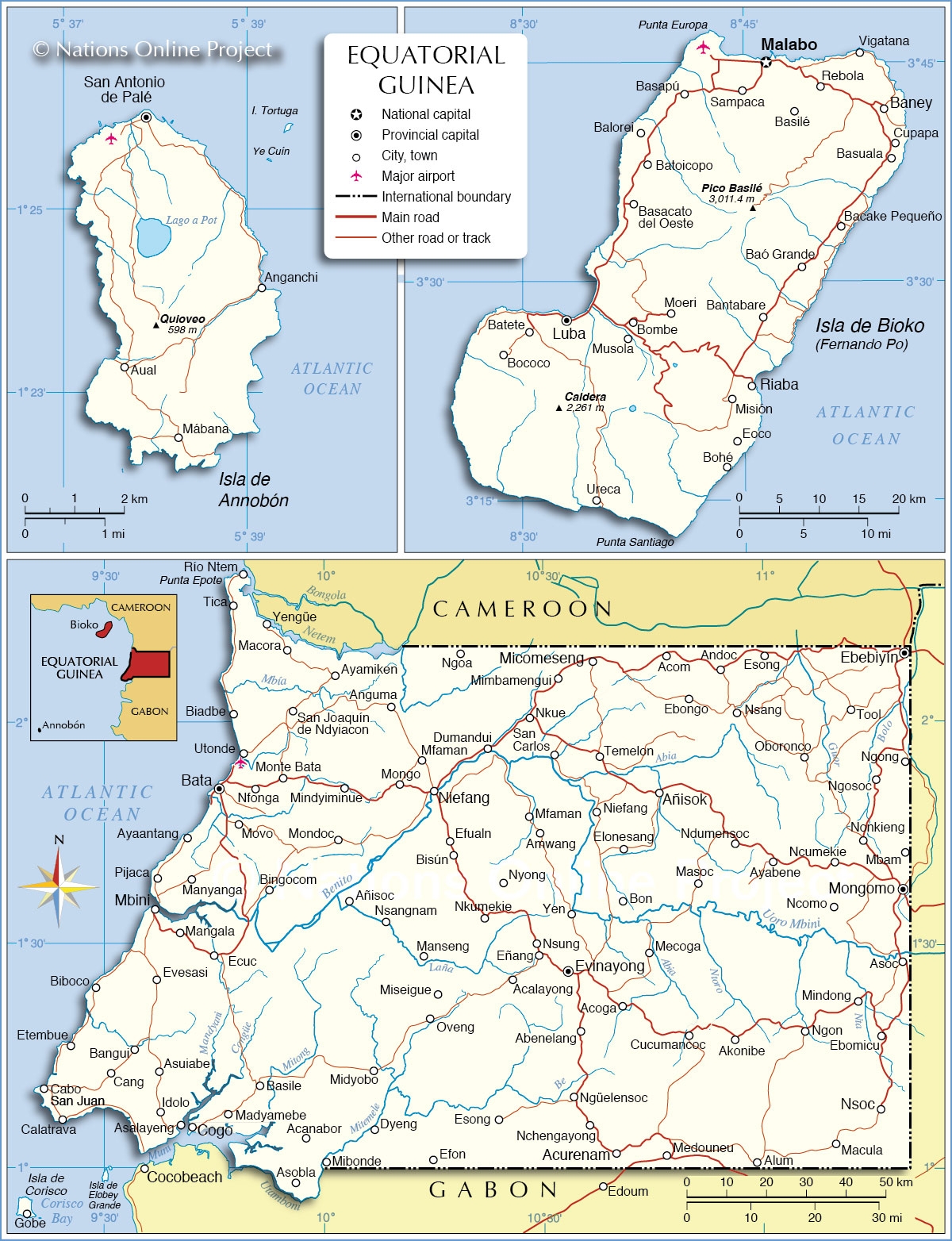 Political Map Of Equatorial Guinea Nations Online Project