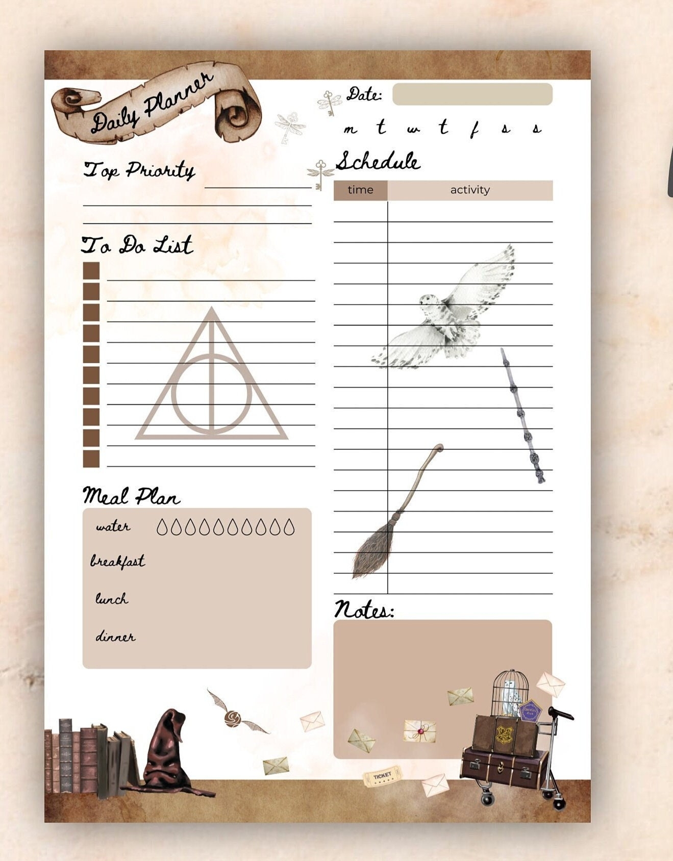 Potter Planner Wizards Planner Printable Digital Use Wizard Theme Planner Life Planner Wizarding World Downloadable A4 Size Etsy