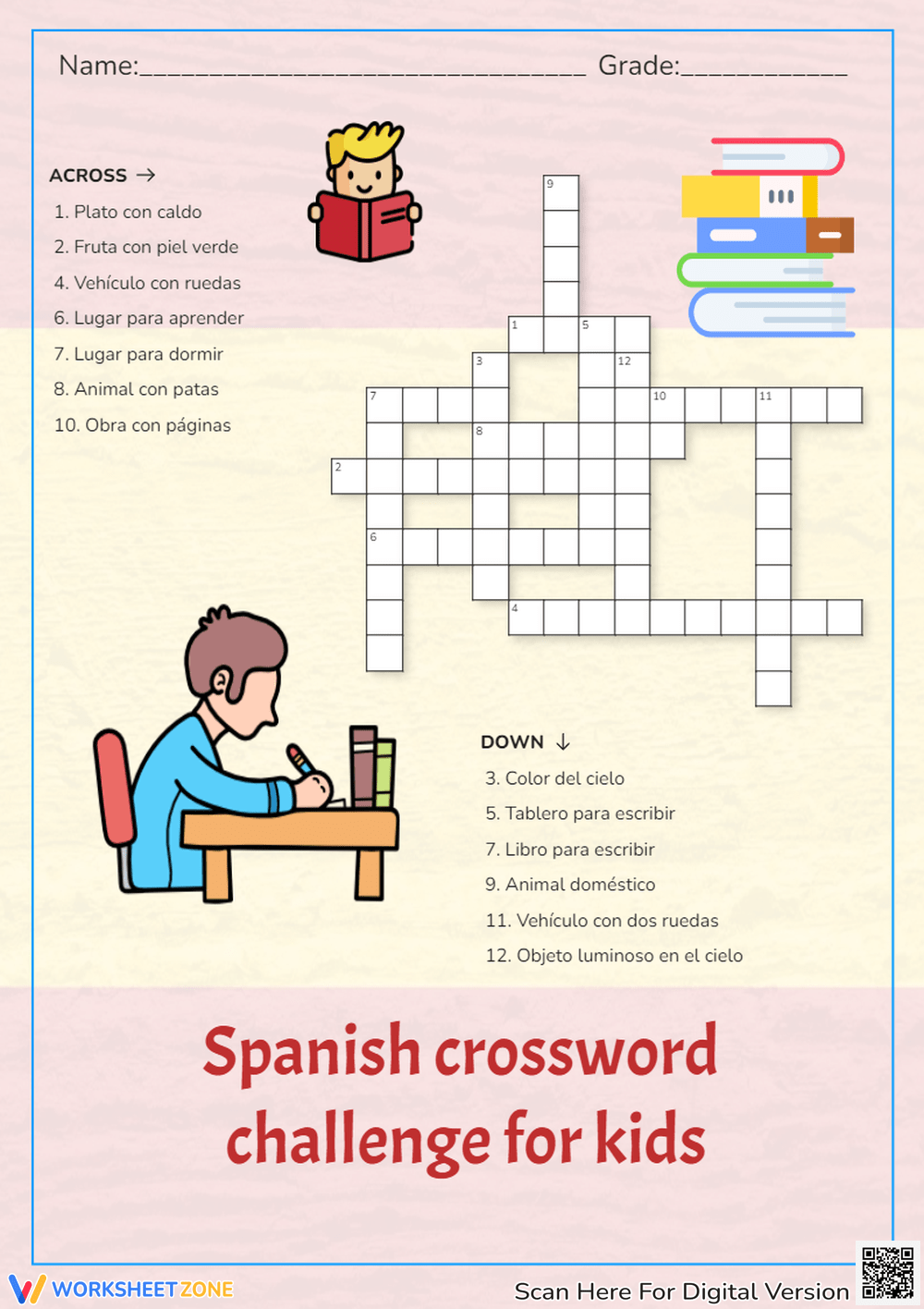 Printable Spanish Crossword Puzzle Worksheets Printable Spanish Crossword Puzzle Worksheets