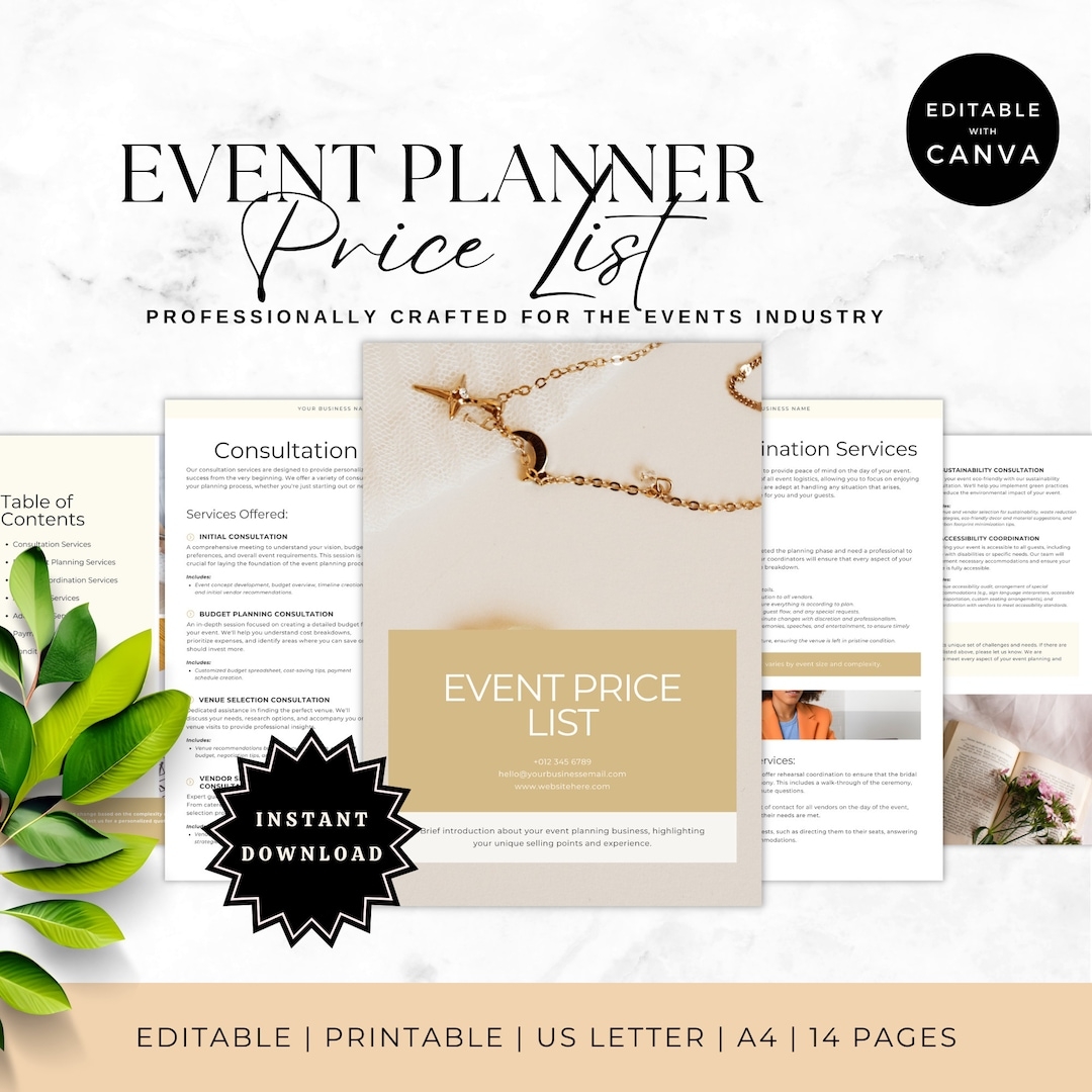 Professional Wedding Planner Pricing Guide Editable Canva Template Comprehensive 14 page Services Outline For Event Planner Etsy Professional Wedding Planner Pricing Guide Editable Canva Template Comprehensive 14 page Services Outline For Event Planner Etsy