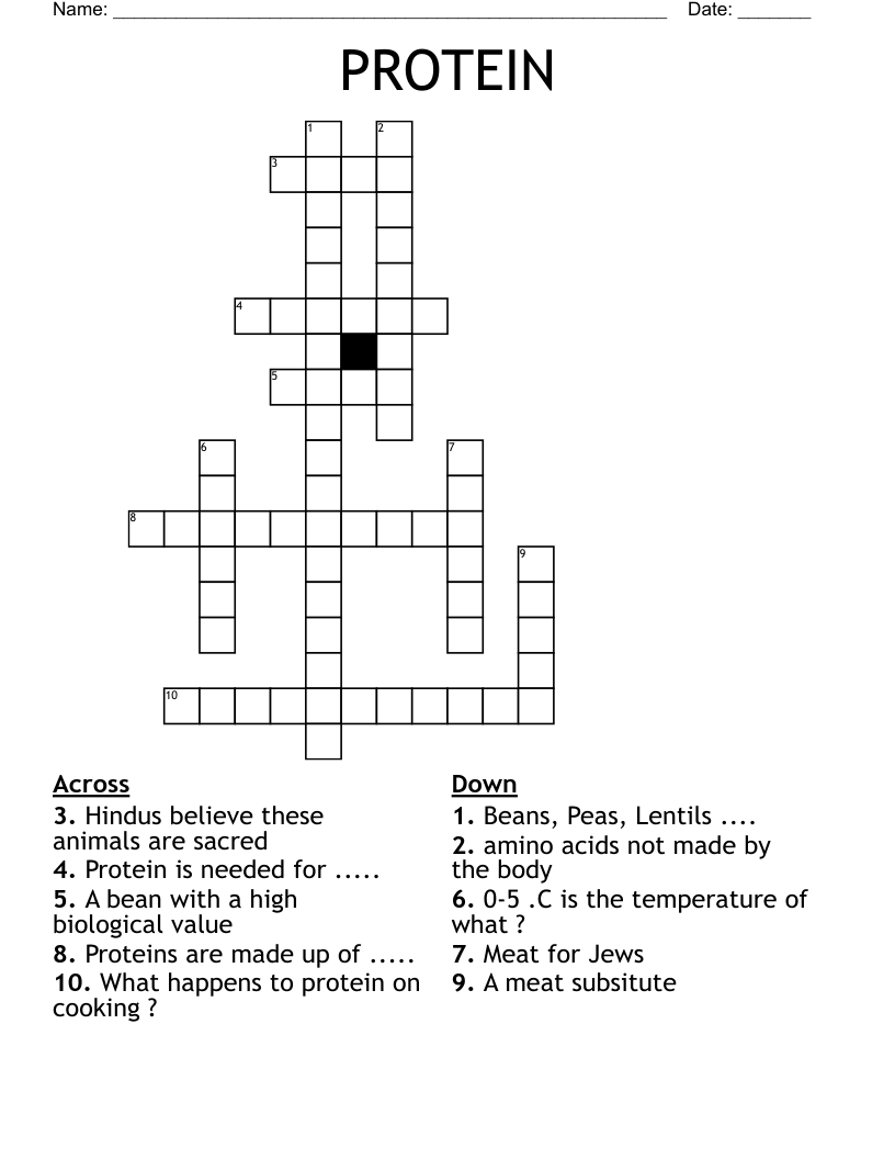 PROTEIN Crossword WordMint