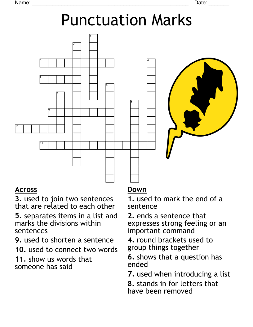 Punctuation Marks Crossword WordMint