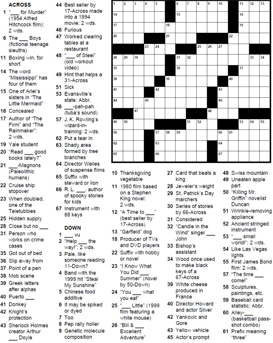 Puzzle Crossword The Exponent