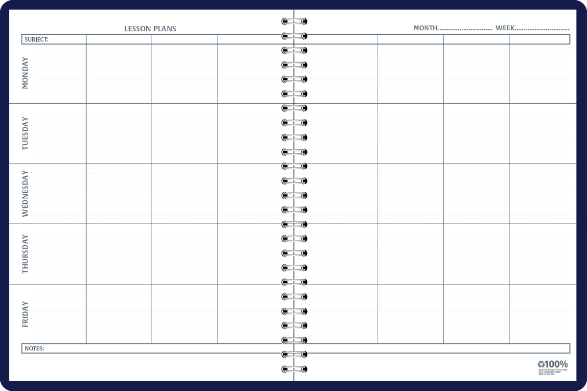 Recycled Lesson Planner 8 5x11 House Of Doolittle