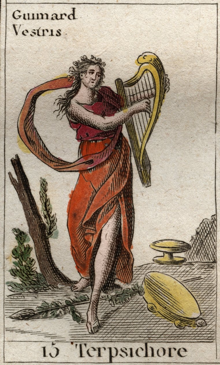 Representation Of Terpsichore Muse Of Dance Holding A Lyre From Mythology Of Youth By Pierre Blanchard 1803