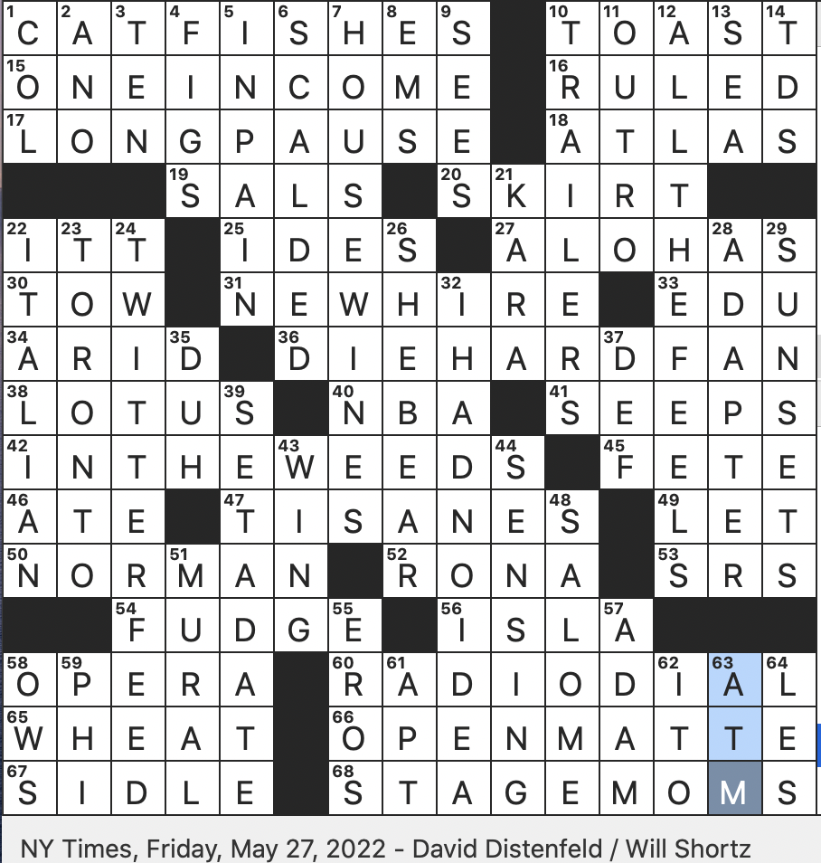 Rex Parker Does The NYT Crossword Puzzle Kind Of Cake With Layers Of Coffee And Chocolate FRI 5 27 22 Film Technique That Accommodates Wide And Full screen Display Lures Into A