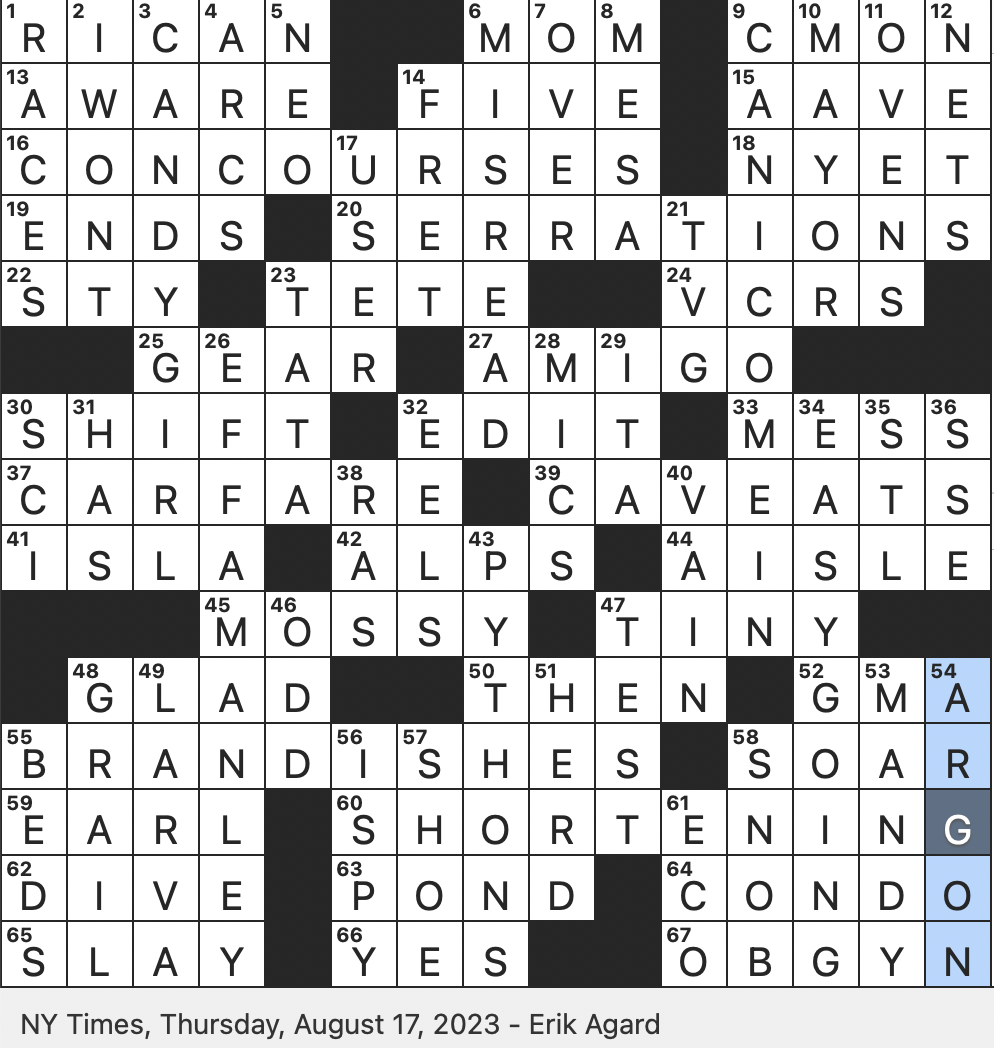 Rex Parker Does The NYT Crossword Puzzle Modern Initialism For Black Dialect THU 8 17 23 Rebuff In Rostov Covered With Bryophytes Part Of The Hollywood Monogram J E J Make Out Sloppily In The Library Bistate Metro Area Abbr Sargasso Sea 