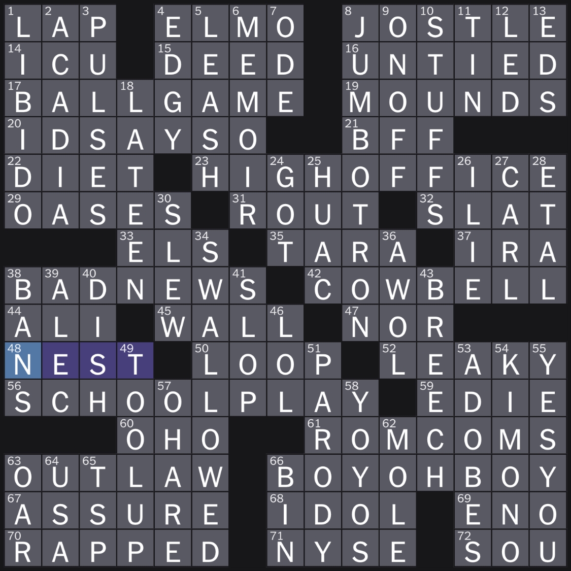 sees red crossword clue