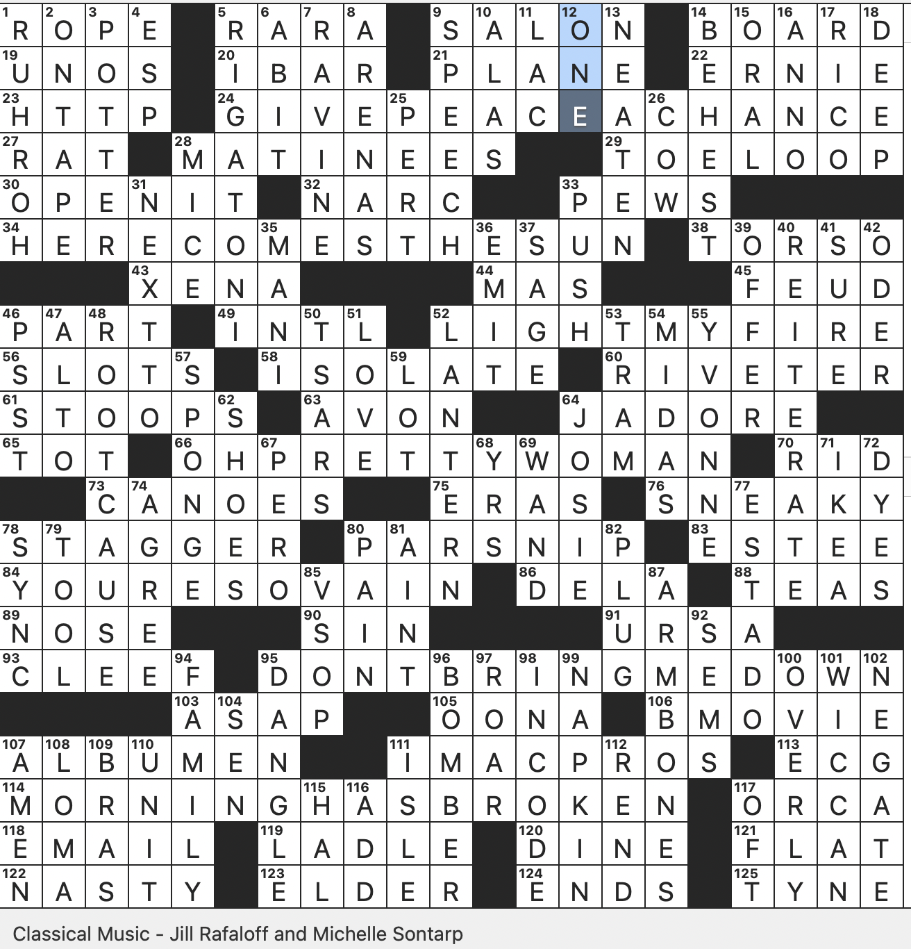 very in music crossword