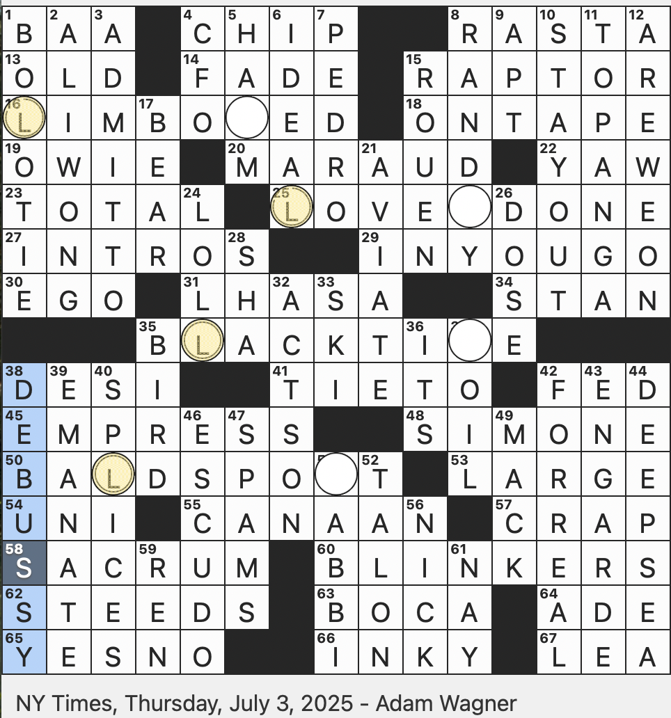 Rex Parker Does The NYT Crossword Puzzle State Park In The Santa Monica Mountains THU 7 3 25 Portuguese Currency Before The Euro Swerve As An Airplane Pac Man Ghost With