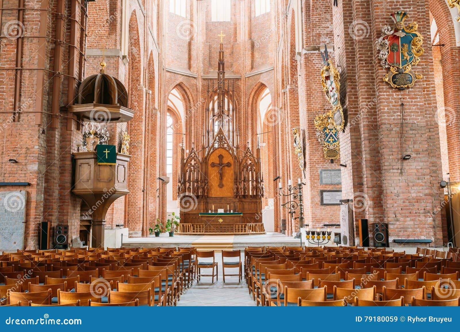 Riga Latvia Nave Of St Peter S Church Central Part Of Interior Editorial Stock Image Image Of Emblem Culture 79180059